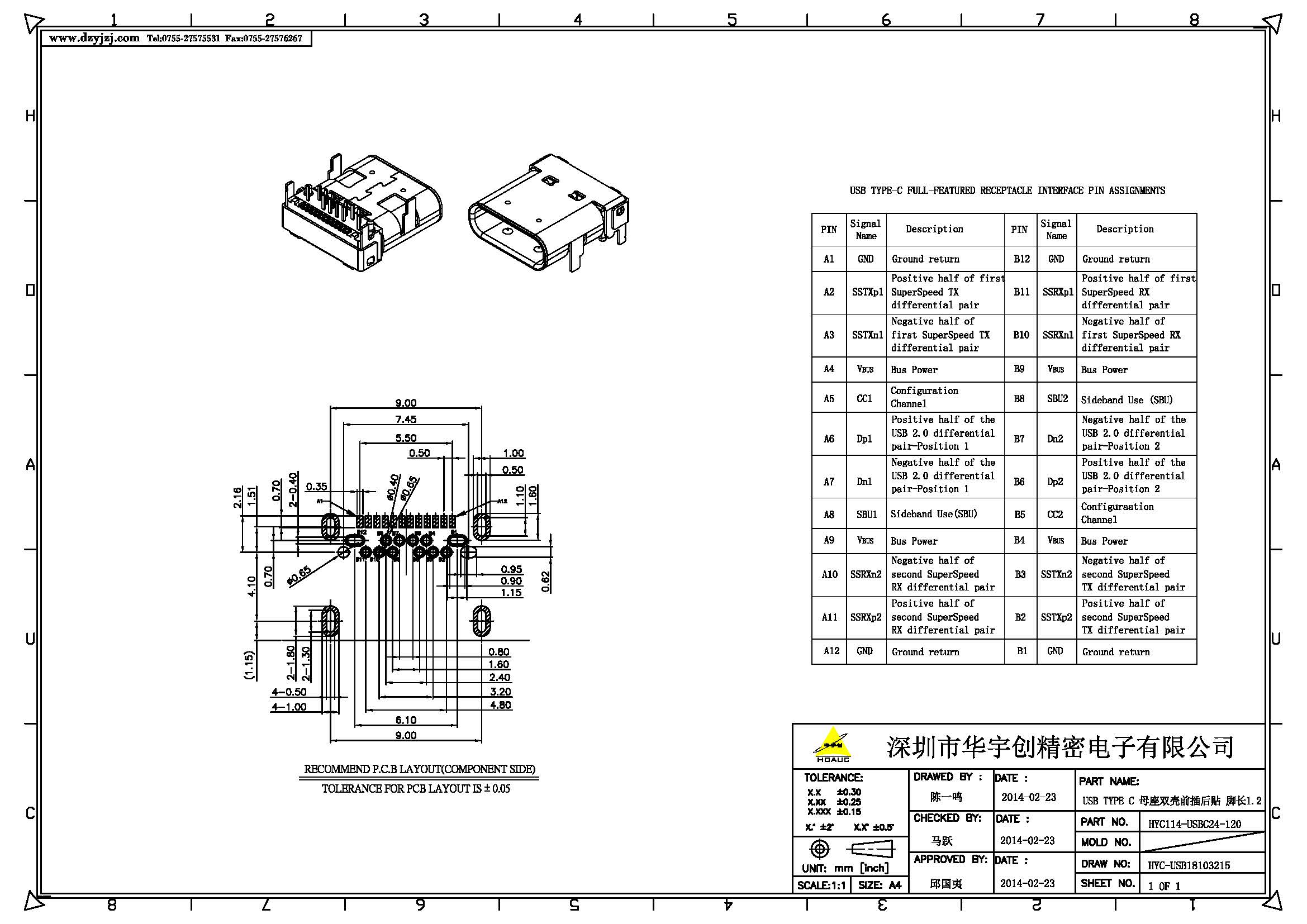 USB TYPE C 母座板上雙殼前插后貼腳長1.2產(chǎn)品圖_頁面_2.jpg